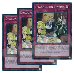 Yugioh Dragonmaid Tidying x 3 - 1st Edition Super Rare NM - Free Holo Card - Image 1