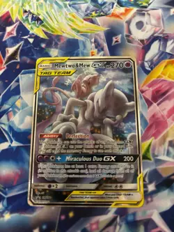 Pokemon Mewtwo & Mew GX Promo Holo SM191 Unified Minds TCG Card - Image 1