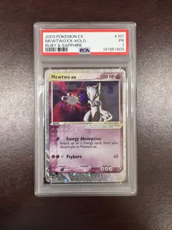 Pokemon TCG Mewtwo Ex 2003 Ruby & Sapphire PSA 1 - Image 1