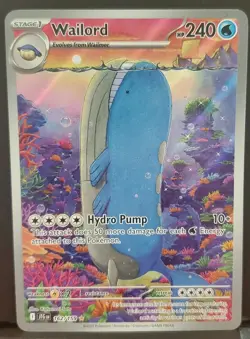 Pokemon TCG Journey Together Wailord 162/159 Illustration Rare Full Art Holo NM - Image 1