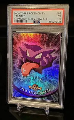 Haunter RAINBOW FOIL Topps Pokemon Tv Animation Edition Series 2 Blue - PSA 5 - Image 1