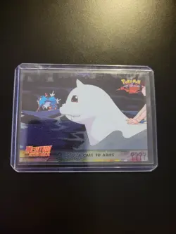 1998 Pokemon Topps Card #16 A Call To Arms Movie Scene Holo Rare Black Logo - Image 1