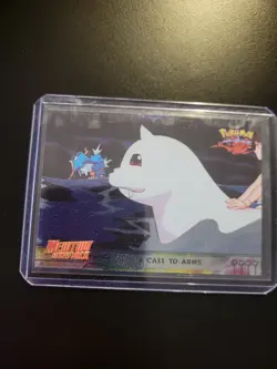 1998 Pokemon Topps Card #16 A Call To Arms Movie Scene Holo Rare Black Logo - Image 4