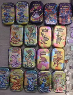 HUGE Pokemon TCG Accessories Lot Sleeves Coins Tins Stickers Energy Dice SEALED - Image 4