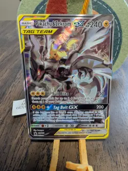 Pokemon TCG Pikachu & Zekrom GX Black Star Promo Card SM168 with Tin NEAR MINT - Image 3
