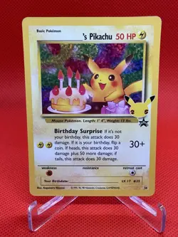 Birthday Pikachu 24/53 Holo Rare 25th Celebrations Classic - Pokemon Card - Image 1