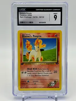 Blaine's Ponyta Pokemon (2000) Gym Challenge - 1st Ed. - 64/132 CGC 9 - Image 1