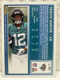 2025 Panini Donruss TRAVIS HUNTER RC No Name Holo Rated Rookie SP JAX JAGUARS 🔥 - Image 2