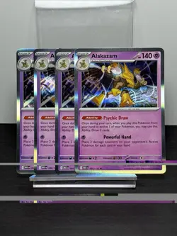 4x Alakazam 056/132 Me01: Mega Evolution Holo Near Mint NM PLAYSET - Image 1