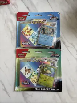 (2) Pokemon Prismatic Evolutions Tech Sticker Collection Sealed - Image 1