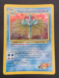 Pokemon TCG Misty's Tentacruel Gym Heroes Holo Card 10/132 Vintage WotC LP - Image 1