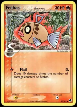Feebas 49/101 Common Dragon Frontiers Pokemon MP - Image 1
