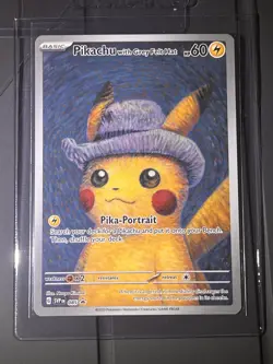 Pokemon TCG Pikachu with Grey Felt Hat 85 Promo Full Art Basic 60 HP Scarlet - Image 3