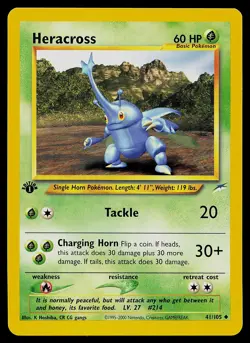 Pokemon Card - Heracross 1st Edition Neo Destiny 41/105 Uncommon - Image 1