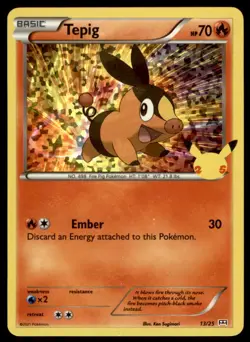 Tepig 013/025 Promo McDonald's 25th Anniversary Promos Pokemon Holo LP - Image 1