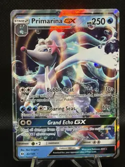 Pokemon Primarina GX 42/149 Ultra Rare Holo - Sun & Moon Base Set 2017 NM - Image 1