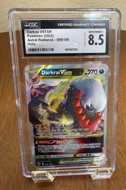 2022 Pokemon Astral Radiance Darkrai V Star Ultra Rare 099/189 CGC 8.5 NM/MINT+ - Image 1