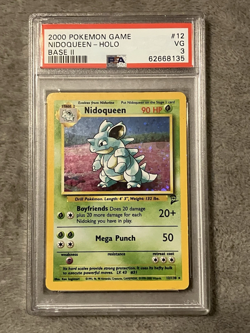 POKEMON BASE SET II #12 NIDOQUEEN PSA 3-NO RESERVE!!! - Image 1