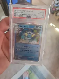 PSA 10 Vaporeon Master Ball 030/187 sv8a Terastal Festival Japanese Pokemon Card - Image 1