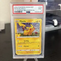 2020 POKEMON SWSH BLACK STAR PROMO #039 PIKACHU-HOLO PSA 9 - Image 1