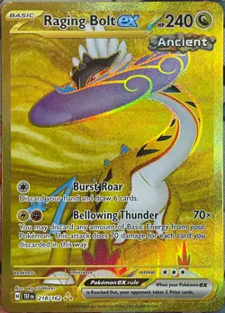 Raging Bolt ex Gold Hyper Rare - 218/162 - Temporal Forces Pokemon 2024 - Image 1