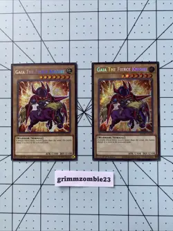 2X Gaia The Fierce Knight Secret Rare Chibi Maze of Muertos MZMU-EN058 Yugioh! - Image 1