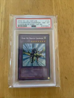 2002 Yu-Gi-Oh! Gaia the Dragon Champion LOB-125 Secret Rare 1st Edition PSA 8 - Image 1