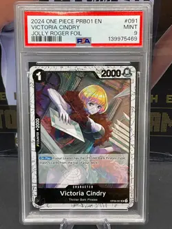 2024 One Piece PRB-01 EN #091 Victoria Cindry Jolly Roger Foil PSA 9 MINT - Image 1