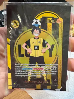 One Piece x BVB Borussia Dortmund Promo Card Monkey D Luffy ST13-003 Sealed - Image 1
