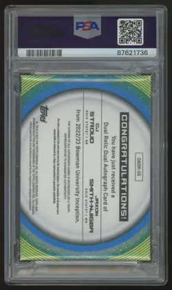 2022 Bowman U Inception CJ Stroud Jaxon Smith-Njigba Dual Relic Auto /99 PSA 10 - Image 2