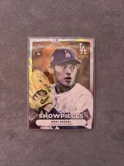 Roki Sasaki 2025 Bowman's Best Showpieces Rookie LA Dodgers #BS-14 49/50 - Image 1