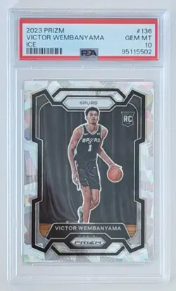 2023 Panini Prizm Victor Wembanyama #136 Ice Short Print Rookie PSA 10 SPURS - Image 1