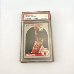 1990-91 NBA HOOPS Michael Jordan #65 Chicago Bulls PSA 7 NM - Image 1