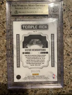 2023-24 Panini Phoenix Temple Men Victor Wembanyama #7 Maroon Ice /275 9.5 - Image 2