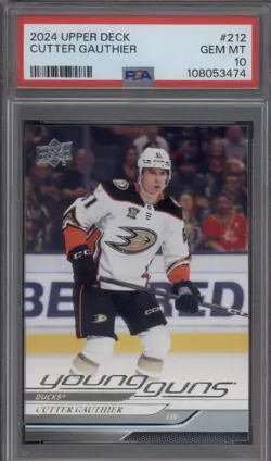 2024-25 Upper Deck Series 1 Cutter Gauthier Young Guns Rookie #212 RC PSA 10 - Image 1
