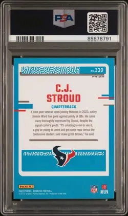 Cj Stroud 2023 Panini Donruss Optic Preview Blue Scope Rated Rookie PSA 10 GEM - Image 2