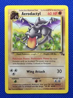 Pokemon Cards: Fossil Rare: Aerodactyl 16/62 TCG 1999 WOTC Vintage LP/NM - Image 1