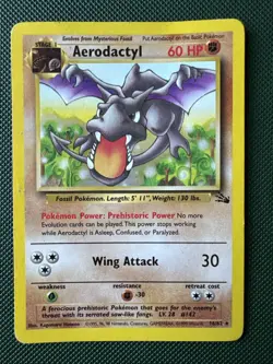 Pokemon TCG Aerodactyl 16/62 Non-Holo Rare Fossil, MP LP Condition - Image 1