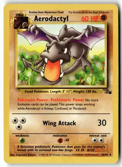 Pokemon Card Aerodactyl LP Fossil Rare 16/62 - Image 1