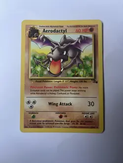 Pokemon TCG Aerodactyl 16/62 Non-Holo Rare Fossil, MP LP Condition - Image 1