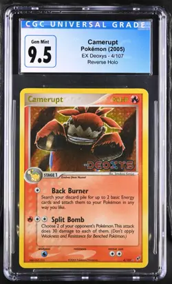 CGC 9.5 Camerupt 4/107 EX Deoxys Reverse Holo Rare Pokemon Card - Image 1