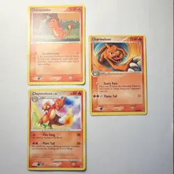 Pokemon Charmander Charmeleon Basic EX Dragon Power Keepers 2007 TCG 3 Cards Lot - Image 1