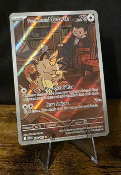 Team Rockets Meowth 203/182 SV10 Destined Rivals Illustrated Card Mint Condition - Image 2