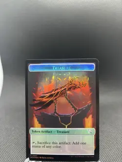 ***Treasure (021) Dinosaur (007) Foil Token***March of the Machine MTG - Image 1