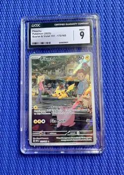 CGC Pikachu Pokemon 2023 Scarlet & Violet Mint 9 - Image 1