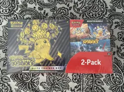 Pokemon Surging Sparks ETB + Booster Bundle Costco 2-pack Sealed - Image 1