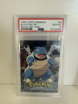 Topps Blastoise E9 Holo Pokemon First Movie 1999 Holo, PSA 10 - Image 1