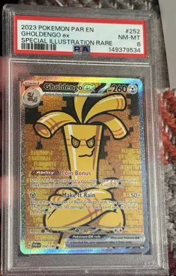 PSA 8 2023 Pokemon SV04 Paradox Rift Gholdengo ex 252/182 SIR Holo EN - Image 2