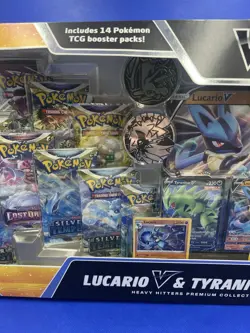 Pokemon TCG Lucario V & Tyranitar V Heavy Hitters Premium Collection New NIB 820650856716 - Image 5