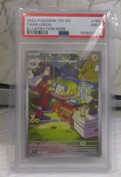 Graded 24 PSA 9 Charjabug #169 Illustration Rare Pokemon TCG S&V Temporal Forces - Image 1